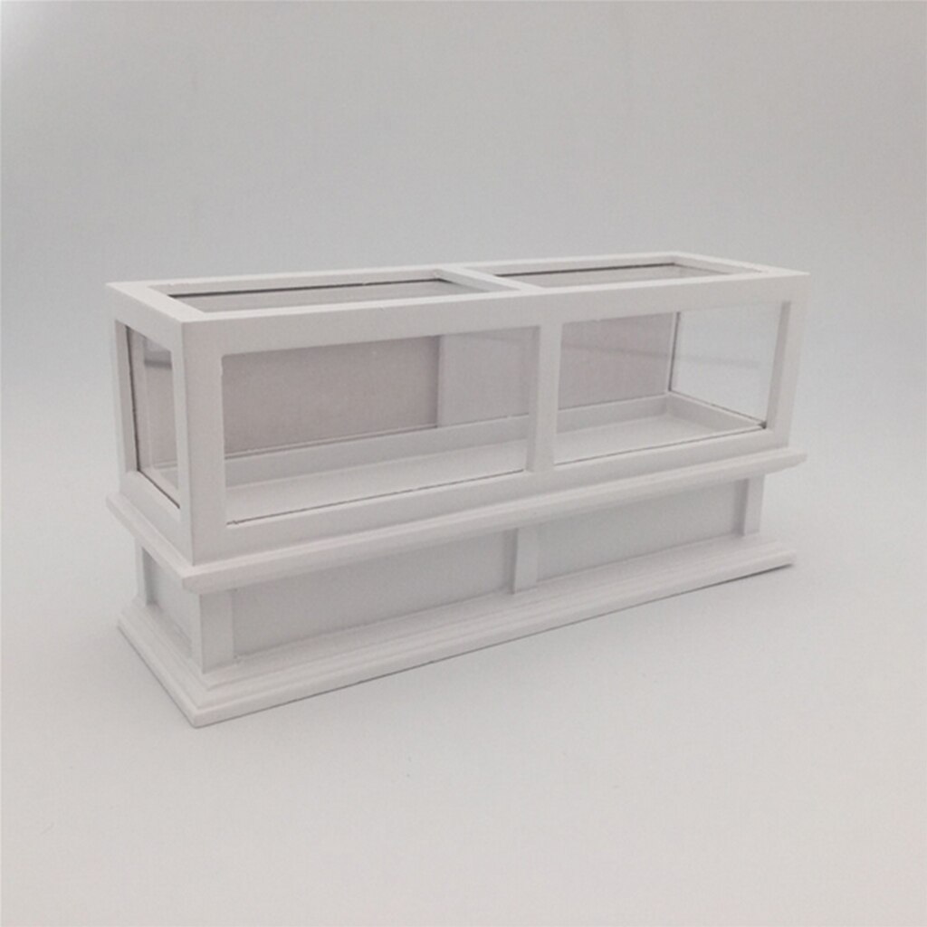 Handmade 1/12 Dollhouse Miniature Wood Display Cabinet Showcase Shopping Mall Scenes Decoration Accessory