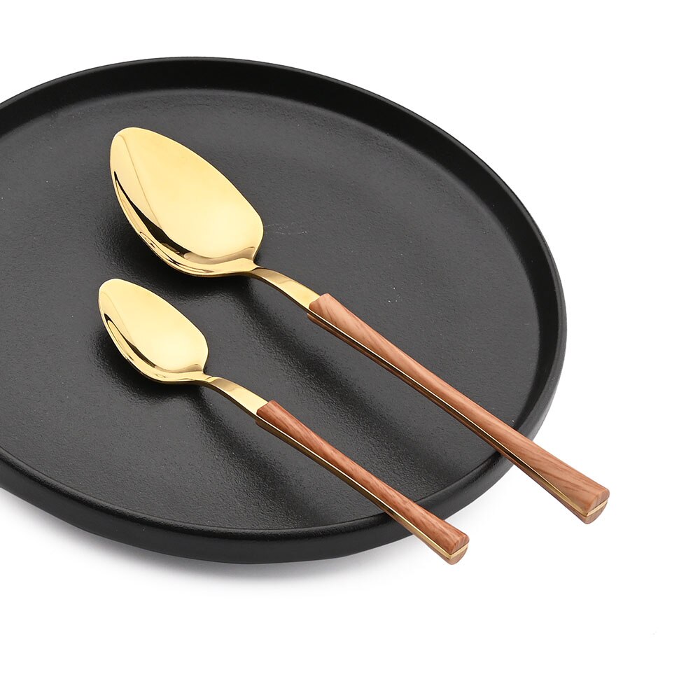 1/2/4/6/8 Set Stainless Steel Flatware Set Wooden Handle Cutlery Set Dinnerware Western Knife Fork Spoon Tableware Kitchen Decor