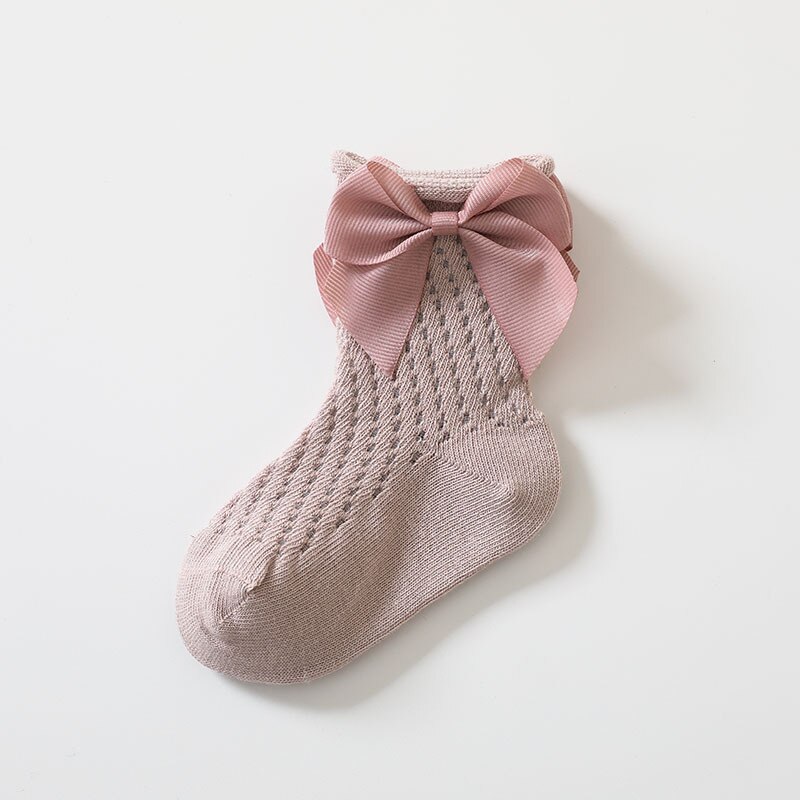 COBCO Marka małe dzieci dziewczyny skarpetki kokardka dla dzieci skarpety letnie dzieci siatka bawełna siatka hiszpańnarty styl dzieci 0-5 lat oddychające skarpety: różowy / 3-5 years old