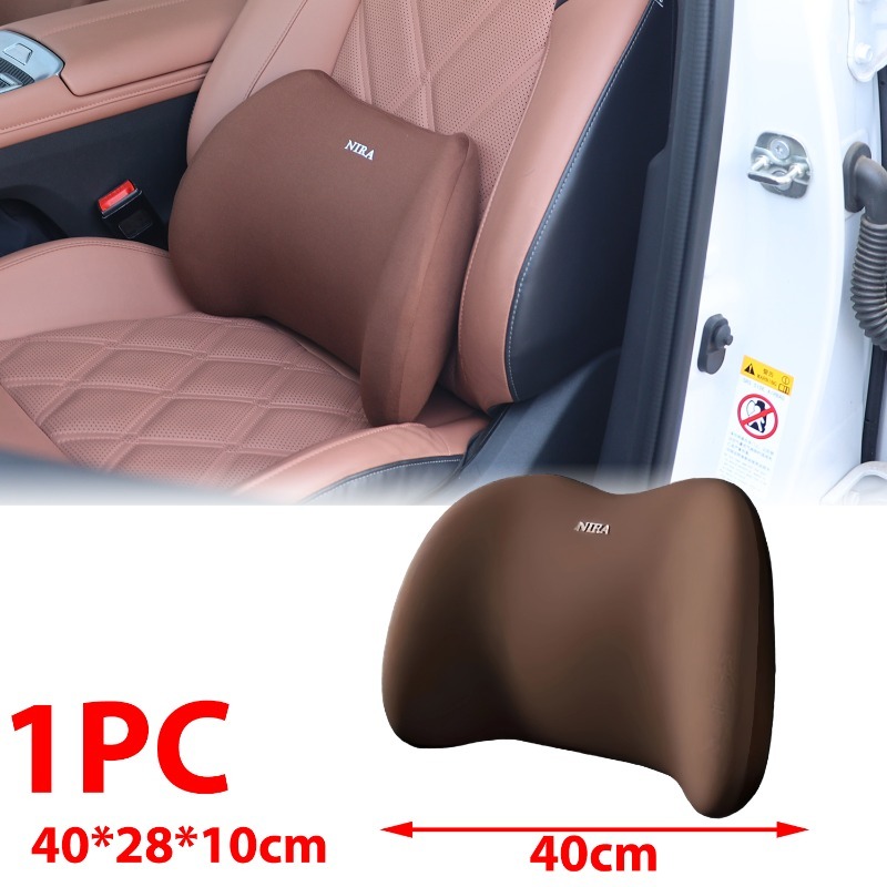 Juego de cojines de asiento de espuma viscoelástica para coche, reposacabezas y soporte de almohada Lumbar para comodidad de conducción, accesorios de cojín para el cuello trasero del coche: Rosa