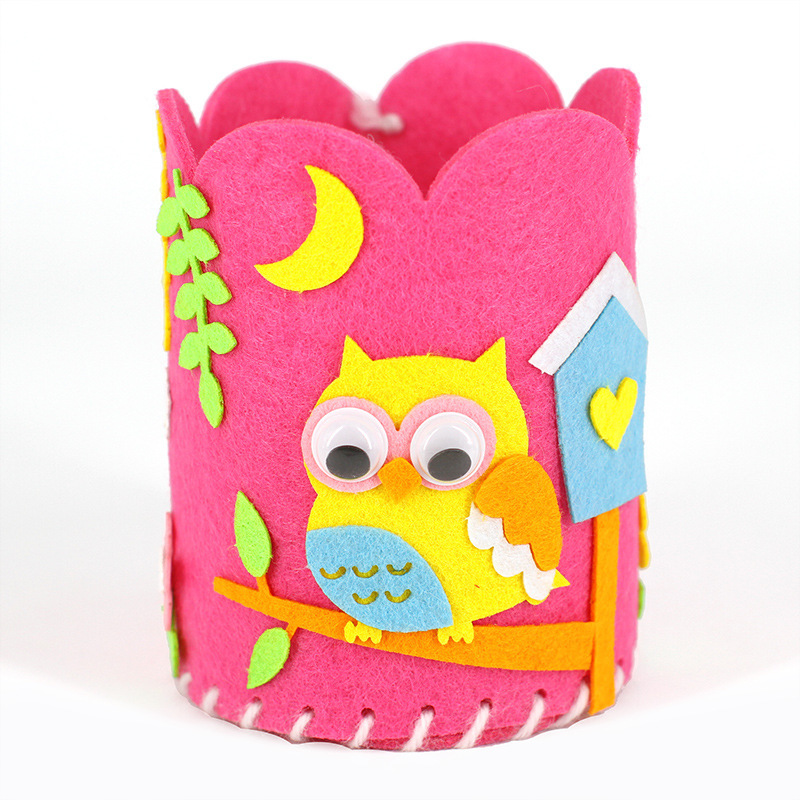 Cartoon Non-woven Pen Holder Kindergarten Handmade DIY Craft Toys Set Children&#39;s Three-dimensional Kids Arts For child: 4