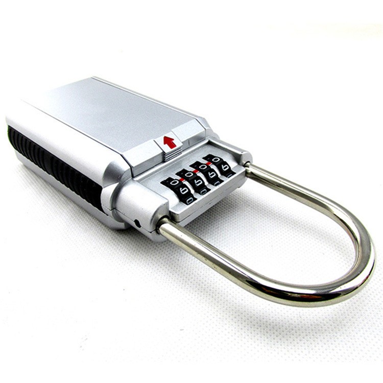 Boîte de rangement pour clé , cadenas Secret avec 4 cadrans, mot de passe réinitialisable, crochet de casier de porte, organisateur en alliage de Zinc