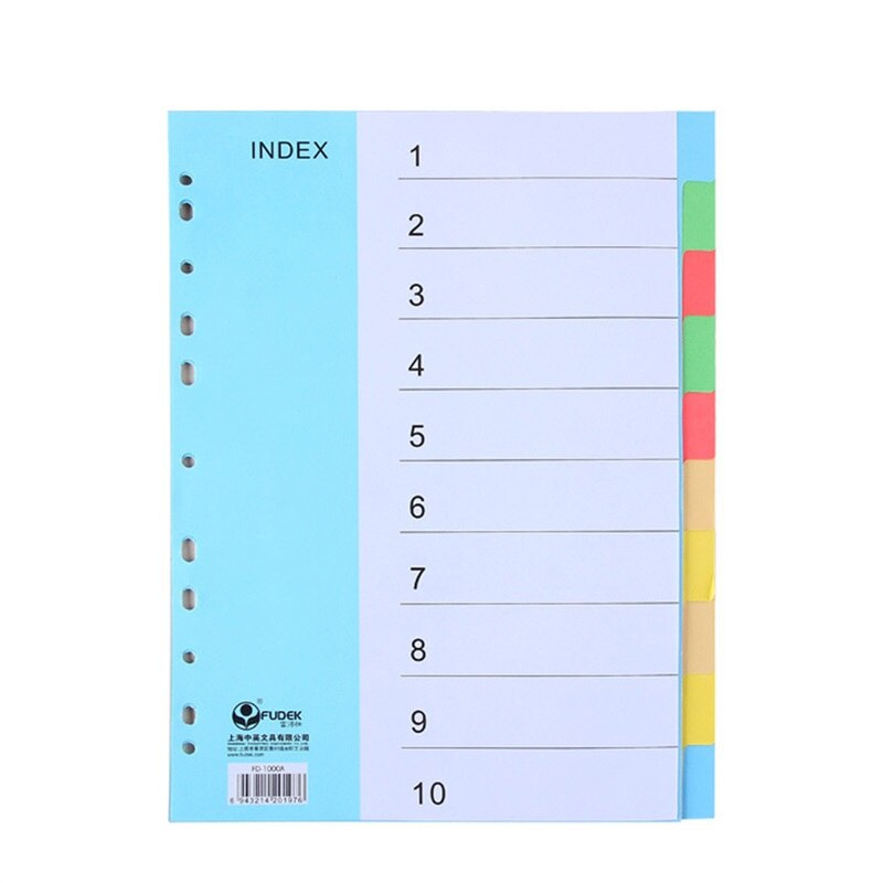 Binder Inner Pages Organizer Notebook Index Paper Separator Pages Stationary 6 Holes Diary Index Pages Loose Spiral Dividers