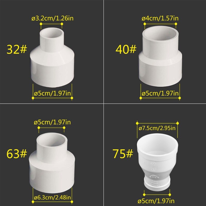 Vacuüm Attachment Adapter Voor Cycloon Stofafscheider Stofzuiger Slang Adapter Slang Connector Reducer 50Mm Tot 32/40/63/75Mm L69D