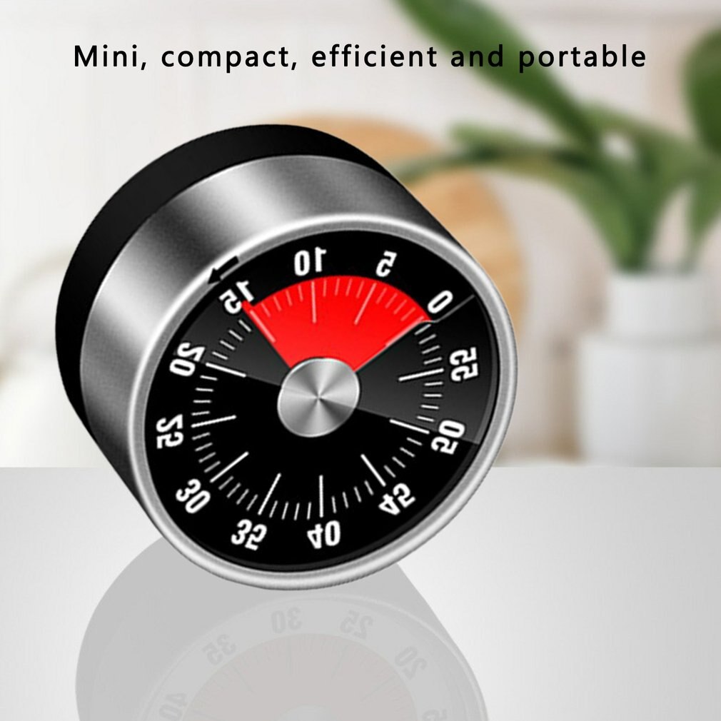Stainless Steel Visual Timer Mechanical Kitchen Timer 60-Minutes Alarm Cooking Timer with Loud Alarm Magnetic Clock Timer