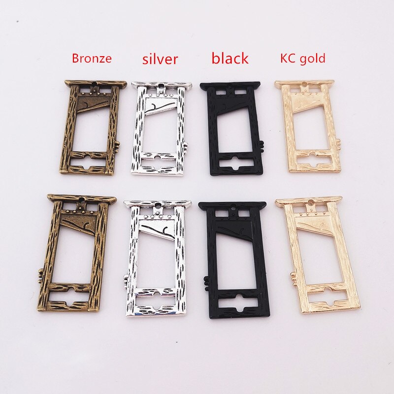 4 stück 37*22mm Guillotine-anhänger, personalisierte anhänger, gruselige halloween-kunstanhänger, diy-schmuckzubehör