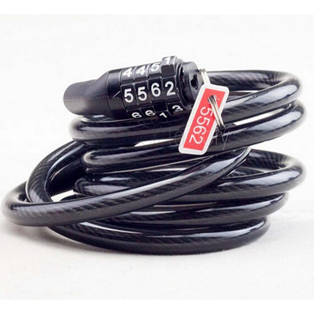 Bike 120cm Chains Blocks and anti-theft Cord Cable Lock Tough Security Coded Steel Wiring Bicycle Lock 4 Digit Code Combination