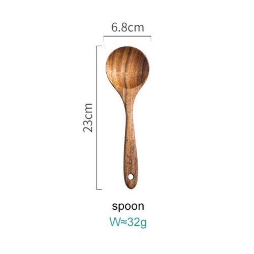Tailândia teca de madeira natural utensílios de mesa colher colher turner longo arroz escorredor sopa skimmer cozinhar colheres colher cozinha conjunto de ferramentas: spoon