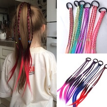 Söta tjejer elastiskt hår rep gummiband flätor håraccessoarer peruk hästsvans hårring barn snodd fläta rep hår flätare