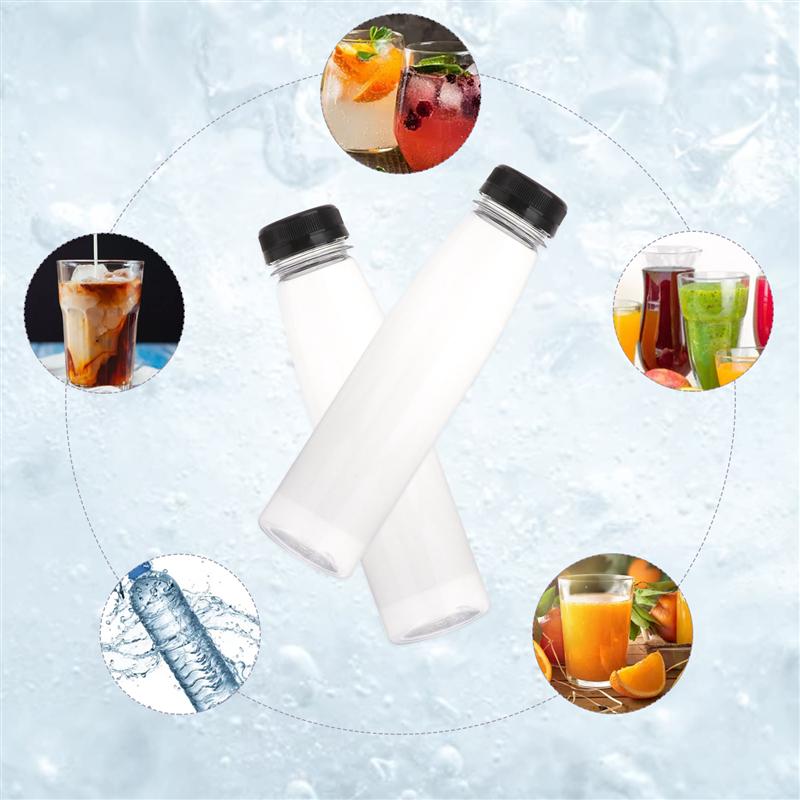 10Pcs 330ml/350ml Empty Storage Containers Clear PET Bottles Plastic Beverage Drink Bottle Juice Bottle Jar With Lids