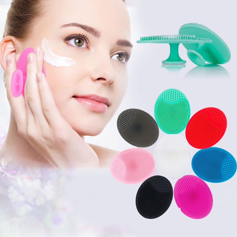 1pc silicagel rensepuder vaske ansigts ansigts eksfolierende børste hudscrub renseværktøj silikone makeup børster rense pad måtte