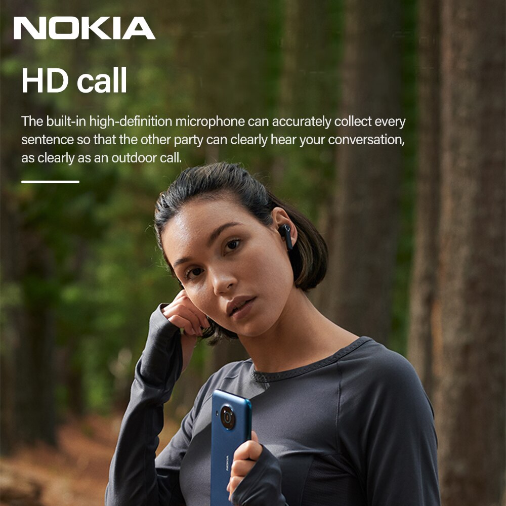 Nokia BH-205 TWS Bluetooth Headphones Wireless Earphone Touch Control Dynamic Earbuds AI Control Gaming Stereo Headset With Mic