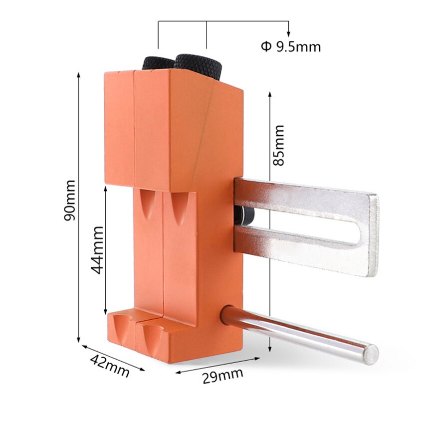 Boor Gids Jig Punch Locator Houtbewerking Schuine Gat Positionering 21-80 Mm Verstelbare Gat Opener 15 Graden, 9.5 Mm Boor