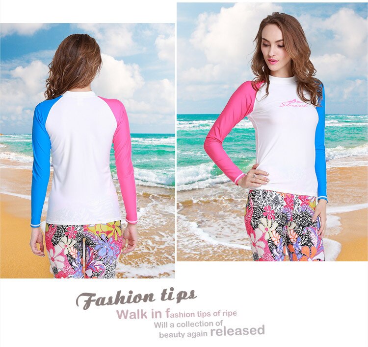 Vrouwen Basic Skins Lange Mouwen Crew Rash Guard Shirt Skin Wetsuit