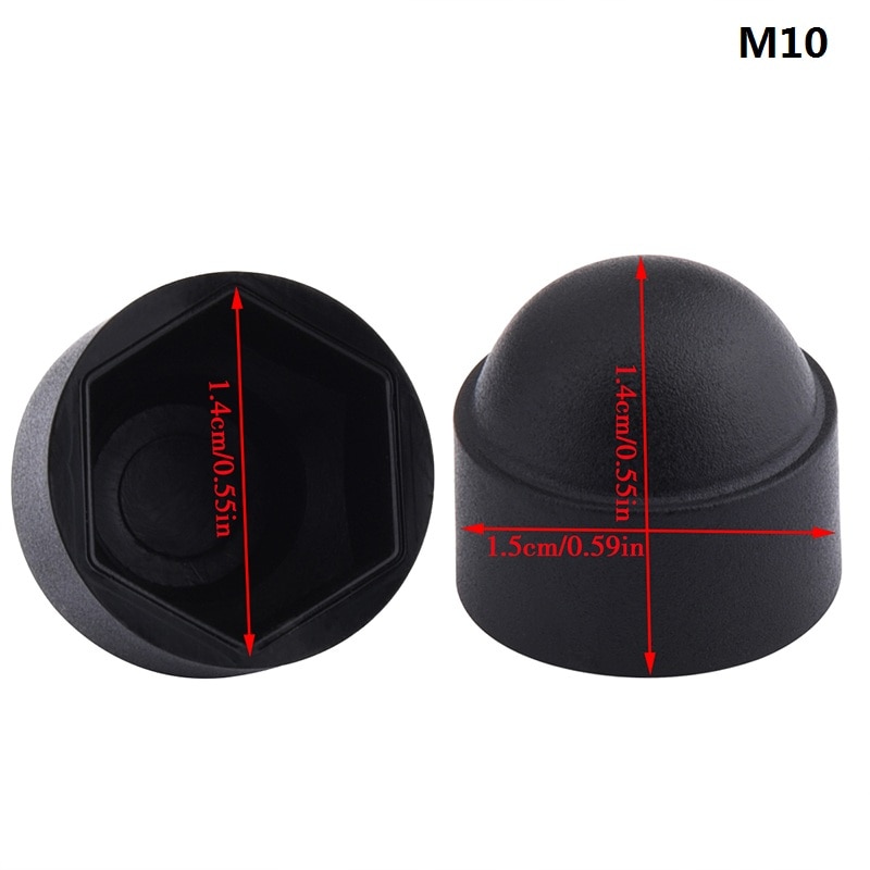 Ns modify 10 stk/sæt universal auto skrue beskyttelse hætter  m8 m10 bolte møtrikker hoved hætter dæksel sort bil interiør tilbehør