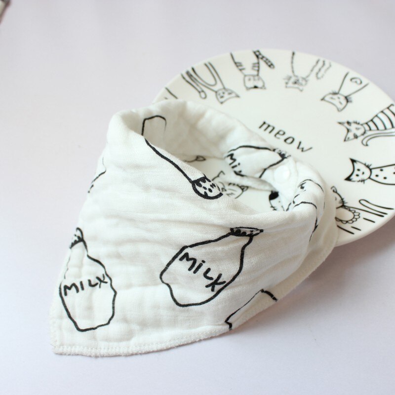 Baby Leuke Katoen Bib Burp Doek Kwijlen Tandjes Waterdichte Slabbetjes Bloem Print Handdoeken 122: Bruin