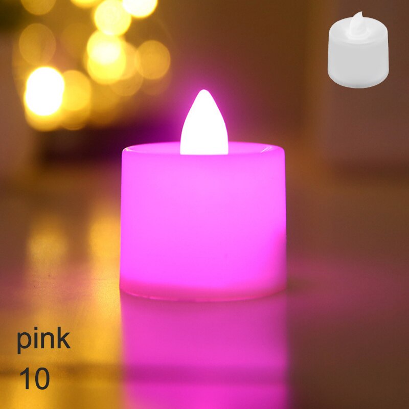 24pc Flameless Led Tealight Candles Battery Operated Warm White Flameless Pillar LED Simulation Candle Birthday Wedding Decor: 10