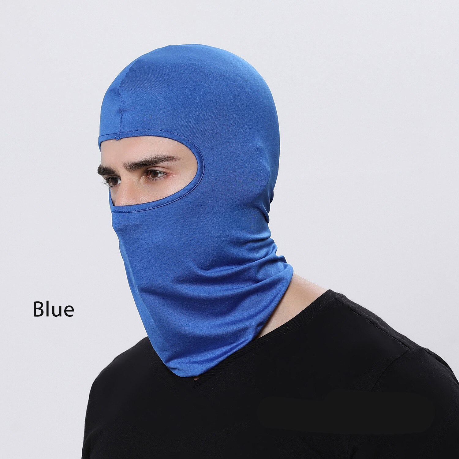 Motorrad-gesichtsmaske, fahrrad-sturmhaube, ganzgesichtsmaske, mütze, sturmhaube, lycra-Ski-halsmaske, sommer-sonnenschutz, Ultra-uv-schutz, dünn: Blau