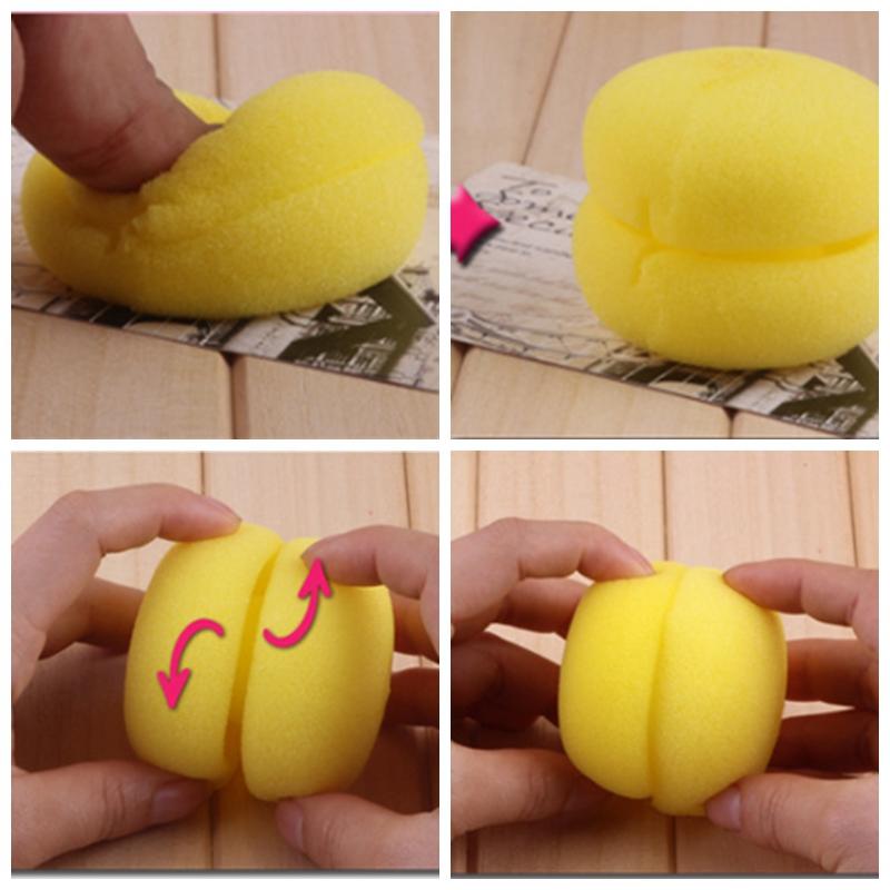 6 unids/set de rulos de bolas para el pelo, rulos, esponja para el cuidado del cabello DIY, pelotas suaves, rulos de esponja de espuma para rizar, herramientas mágicas de peinado