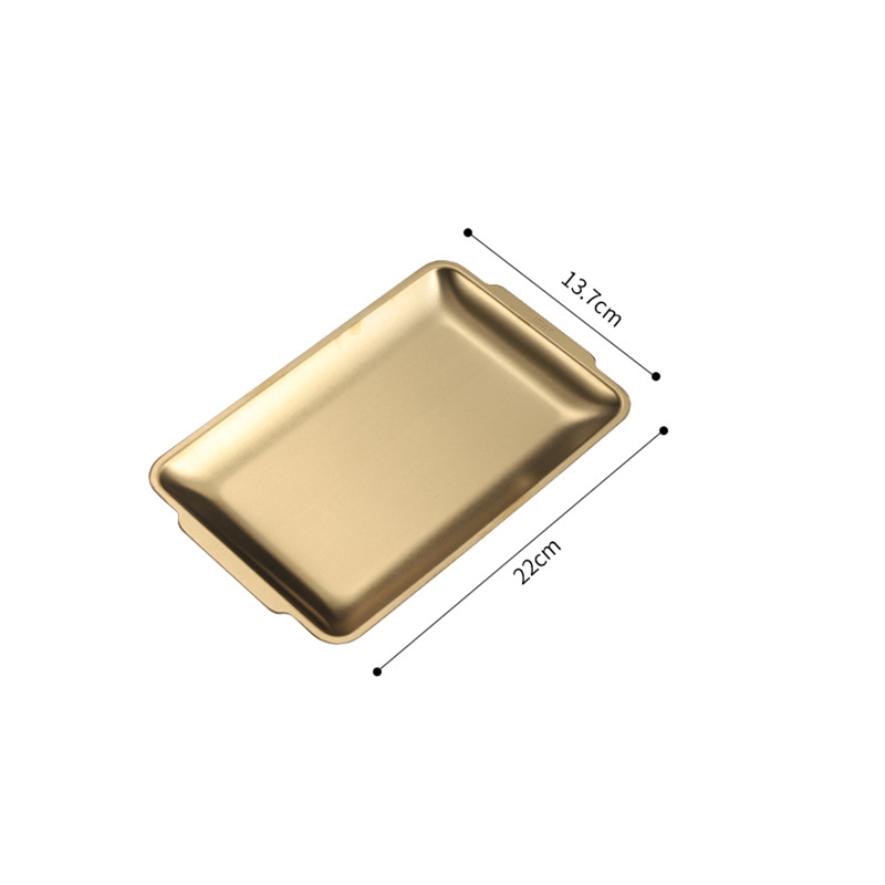 Silber Gold Edelstahl Servierteller Restaurant BBQ Spieße Sushi Tablett Großes flaches Tablett Lebensmittelaufbewahrungsplatten für sterben Küche: Braun