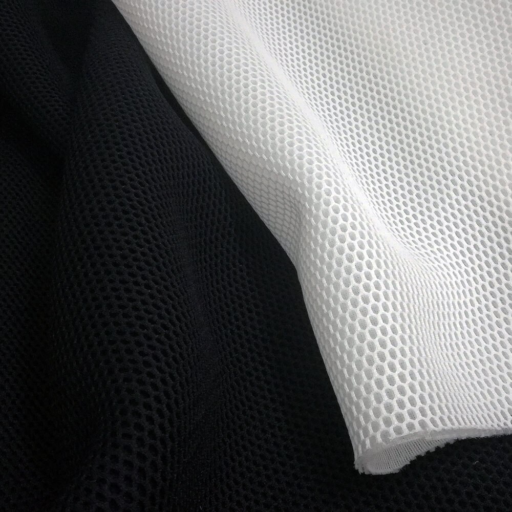 Zachte 3D Stereoscopische Sandwich Mesh Stof Witte Zeshoekige Luchtlaag Stof Netto Doek Naaien Kleding Doek Tissu