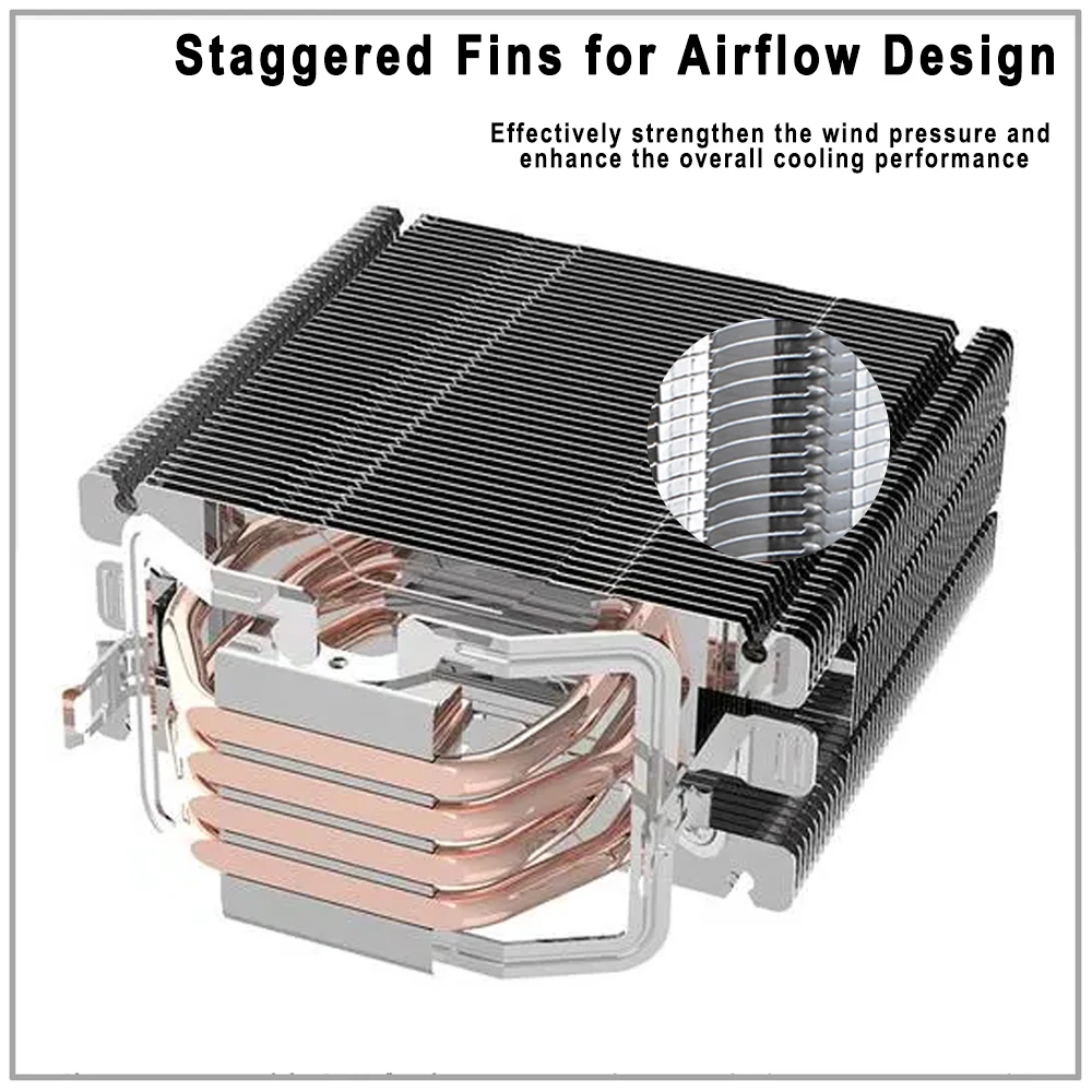 Processor Cooler For Lga -V3/1366/1151/1700 AM4 AM3 4 Heat Pipes Cpu Cooler 4PIN Fan Heatsink IWONGOU Radiatier Ventilador