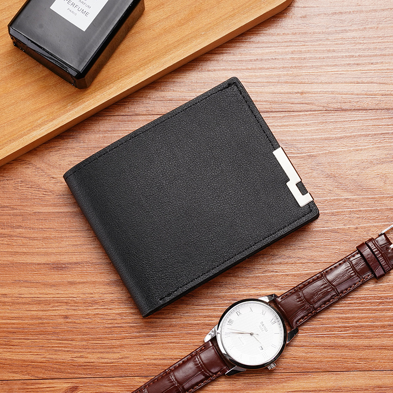 Men Multifunctional Leather Wallet Leisure Travel Lightweight Portable Short Style All Match Male Credit Card Holder Coin Purse: Beige