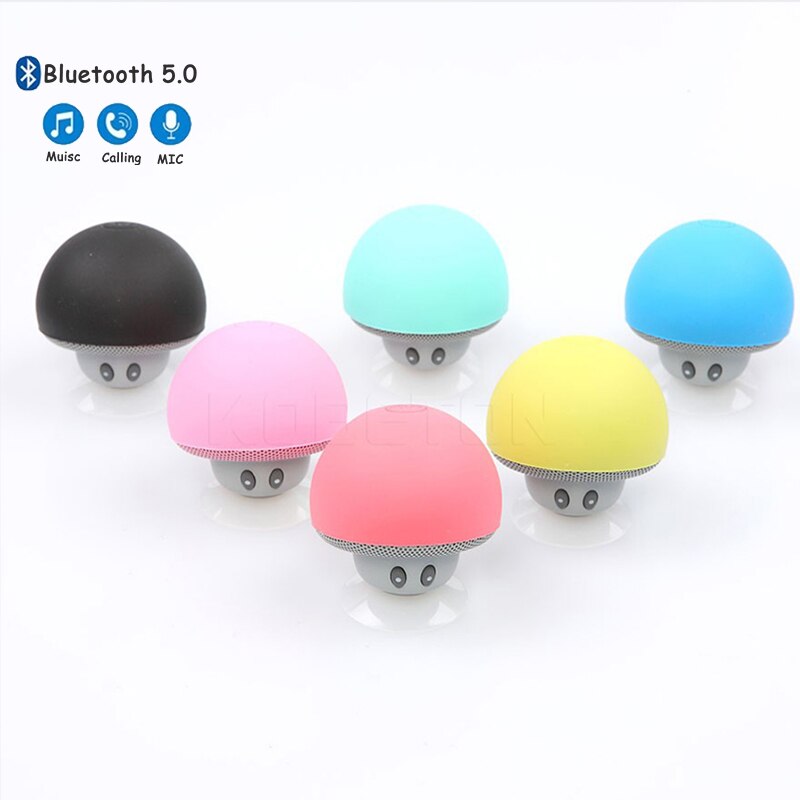 Mini mushroom speaker MP3 player cute cartoon cucktion cap audio outdoor portable peaker wireless bluetooth