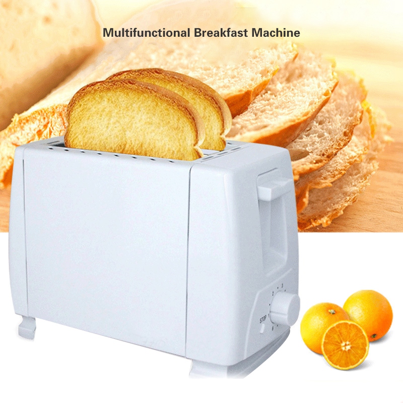 Home Appliances Electric Bun Toaster Household Stainless Steel 2 Slices Toaster Bread Machine(US Plug)