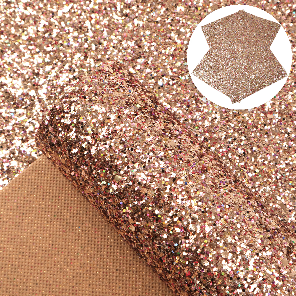 20*34cm Solid Color Chunky Glitter Faux Leather Fabric Sheets,DIY Handmade Materials For Making Projects,1Yc8030: 1093868004