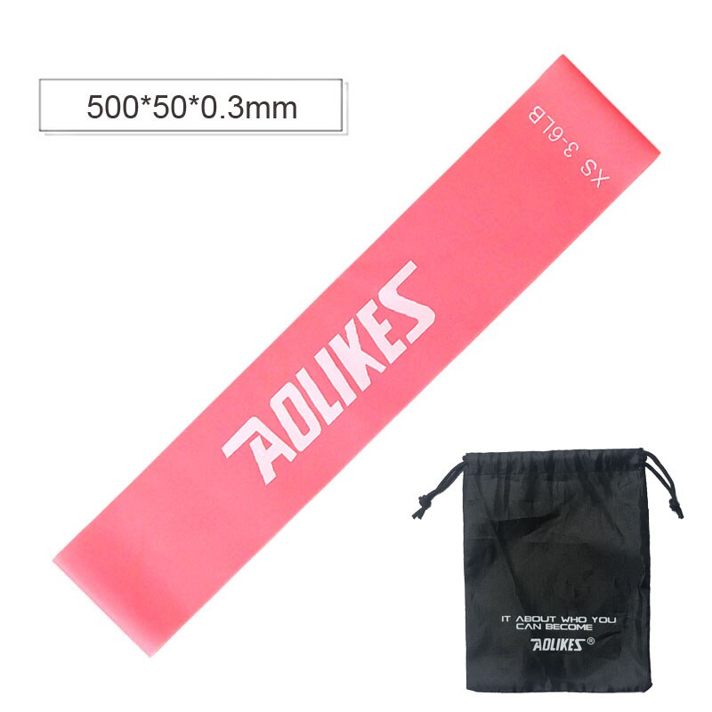 AOLIKES-banda de resistencia de látex Natural para entrenamiento de fuerza, bandas de goma para CrossFit, 1 unidad, 6 niveles disponibles: Pink