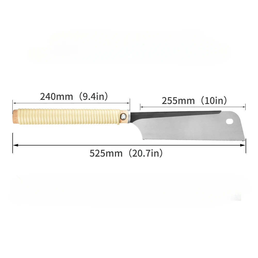 Scie à bois japonaise, manche en rotin, outil de coupe transversale lisse et précis à haute efficacité pour couper des planches de bois: Or