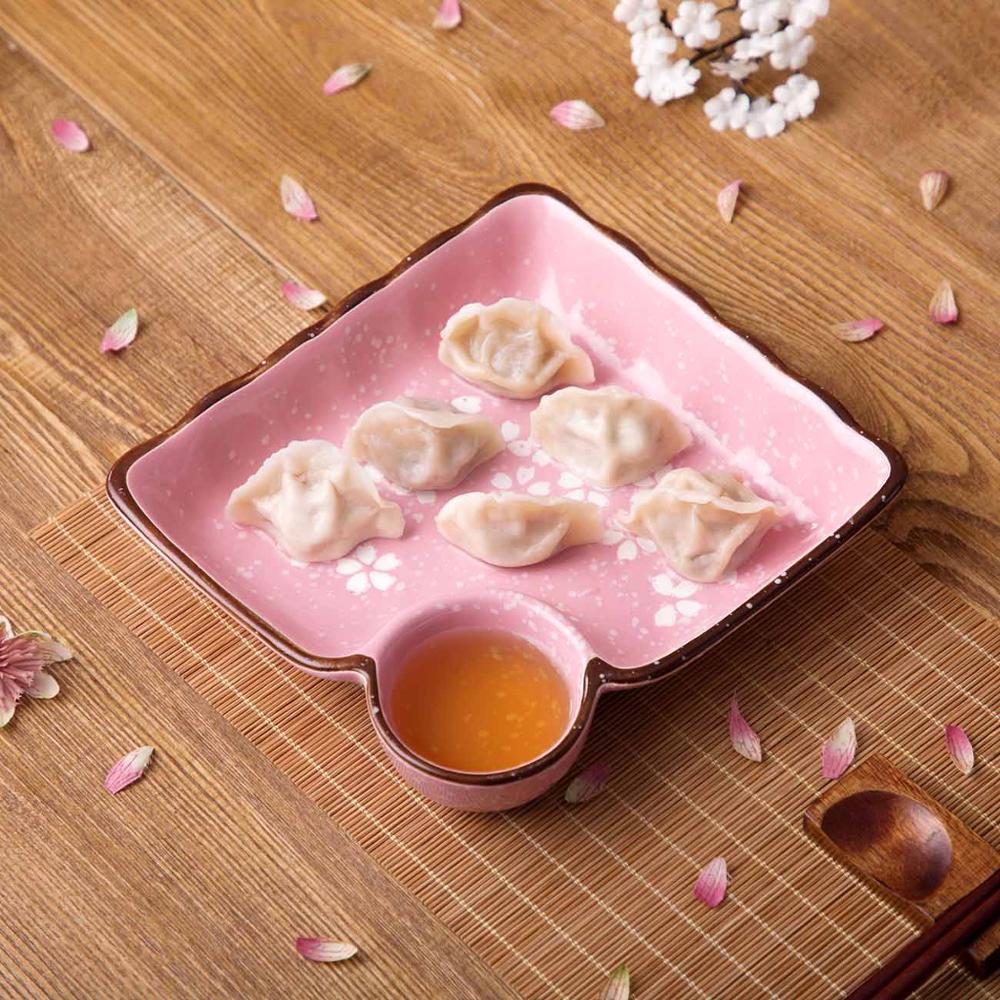 Plato de cerámica para Dumplings, tazón de Sushi, plato de salsa, vajilla de cocina, platos de cena, postre, fruta, bandeja de plato de Sushi