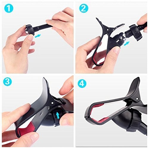 Plastic Flexible Long Arms Gooseneck Clip Clamp Stand Universal Cell Phone Holder - Black for smartphone