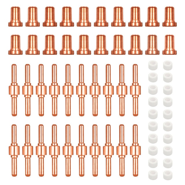 85Pcs Air Plasma Cutting Tips For LG-40 PT-31 Cutter Consumables CUT-40 CUT-50D CT-312 Swirling Rings Electrode Shield Cups 40A: 60Pcs