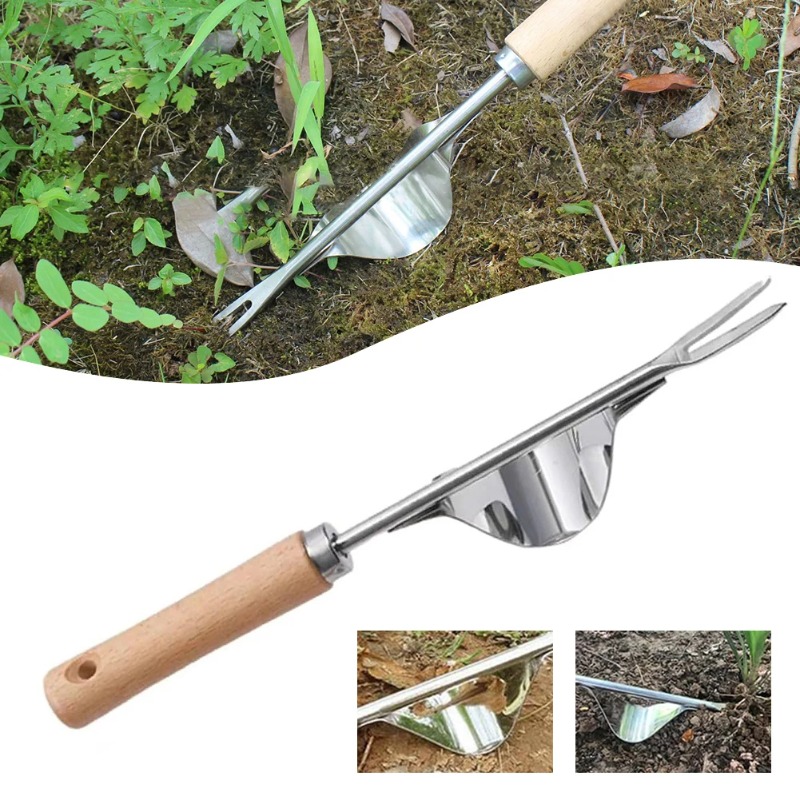 Garten Rasen Jäten Maschine mit V-geformt Gabel lang handhaben, draussen Hof Gras Wurzel Abzieher, Handbuch Jäten Maschine
