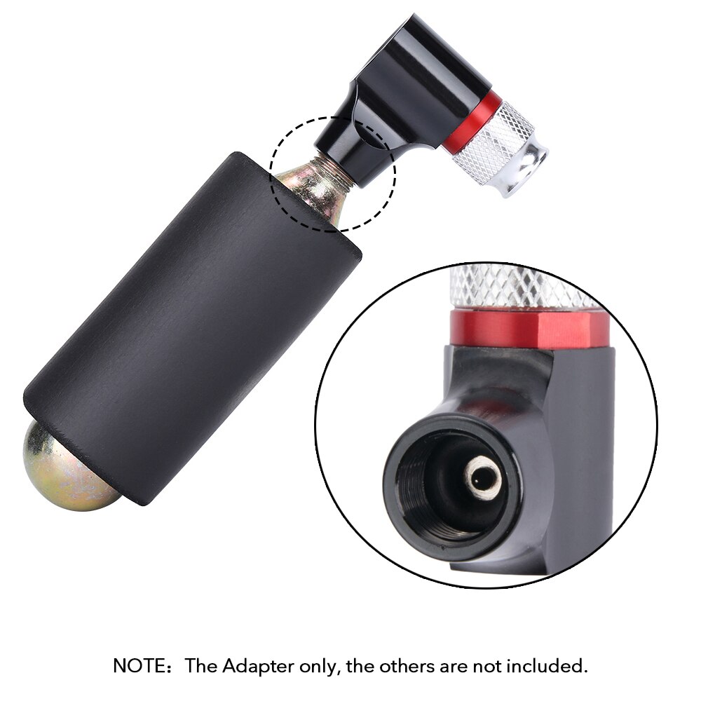 Mini pompe à vélo tête  co2 gonfleur d'air tête  co2 adaptateur de gonflage pour vélo vélo compatible avec valve presta et schrader