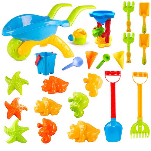 Juguetes De castillos De Playa De verano, herramientas De arena para palear arena en el reloj De arena, Juguetes para niños al aire libre, Juguetes De Playa, pasatiempos BE50TB: 24pcs set