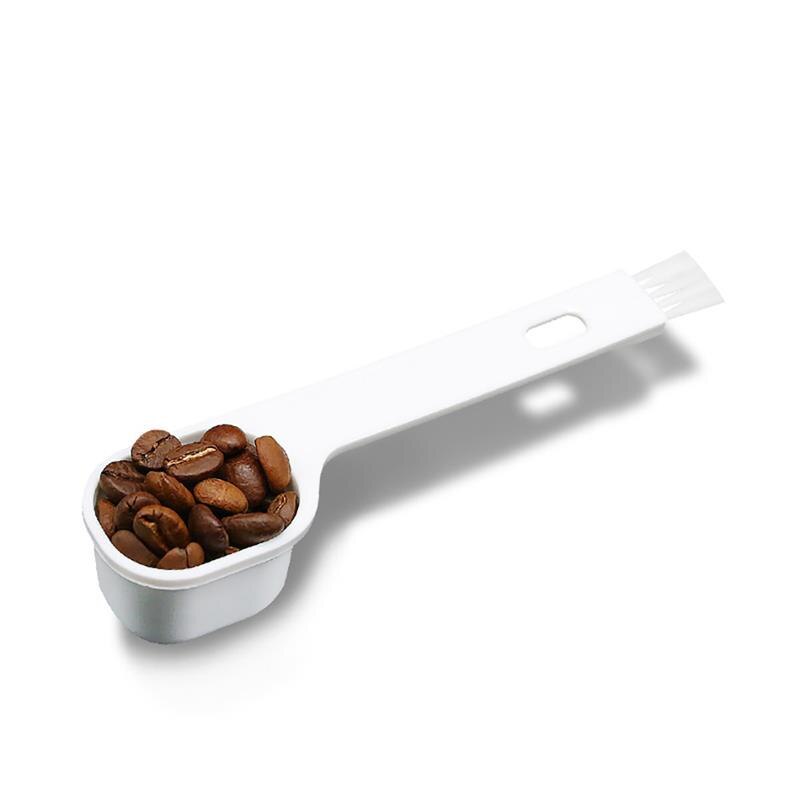 Kapmore 2 stk plast kaffemåleske bærbar kaffeske med lille kaffebørste kaffeværktøj tilbehør