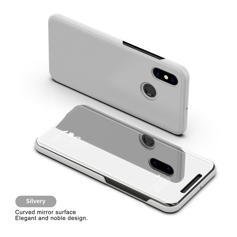 Voor Samsung Galaxy M11 Case Luxe Spiegel Leather Flip Cover Voor Galaxy M11 Case Samsung Galaxy M11 Beschermende Shockproof Stand: Silver