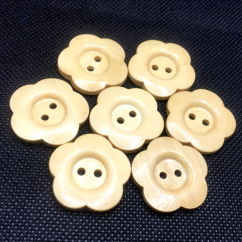 Botones de madera para manualidades, botones decorativos de 2 agujeros con forma de flor Vintage, para manualidades, álbum de recortes, ropa, SC280, 23-30mm, 30 unids/lote: Style-2  28mm