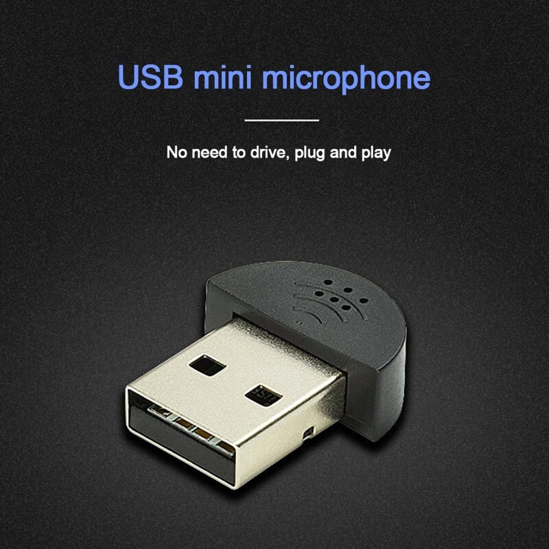 Mini USB 2.0 Microphone Portable Studio Drive Free Mic Adapter for Laptop/Notebook/PC/MSN/Skype 18x20mm