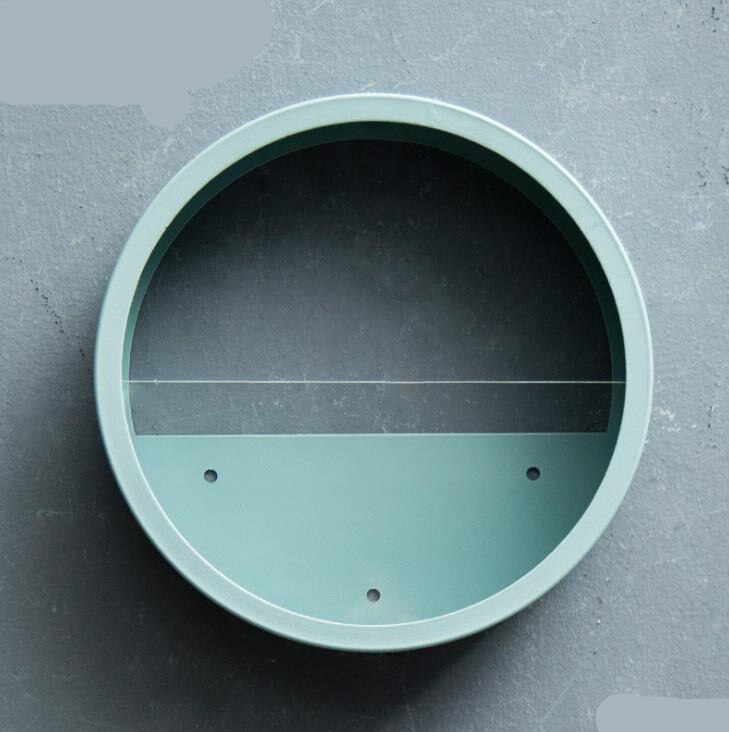 Nordisk jern + glas rund væghængende vase hjem balkon blomsterkurv stue dekoration farverig blomsterholder: Blå 20cm