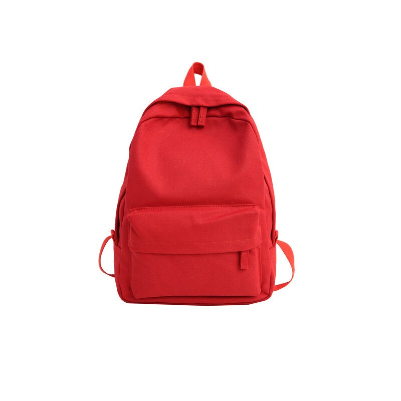 Mochila informal antirrobo de lona para mujer, mochila de viaje de gran capacidad para adolescentes, mochila sólida para mujer: Rojo