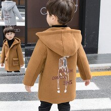 Manteau en laine pour garçons vêtements pour enfants hauts automne hiver vêtements pour adolescents pardessus en laine pardessus enfants manteau à capuche veste enfant manteaux