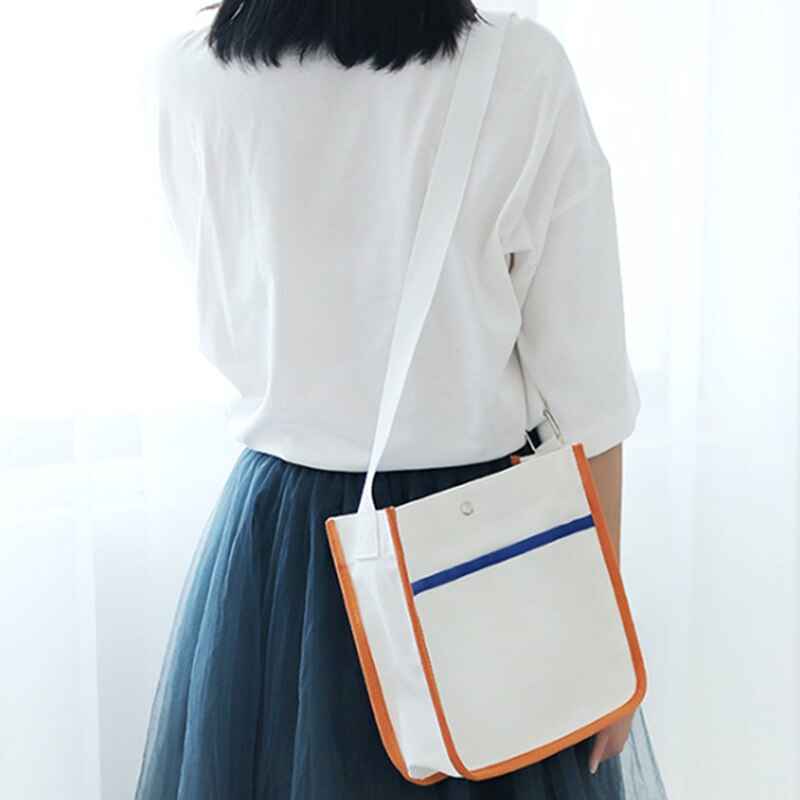 Kvinnor canvas väska kvinna toes handväska casual kvinna messenger bag handväskor dam crossbody canvas axelväska