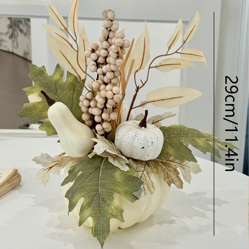 1pc halloween-dekorationer pumpaprydnader konstgjorda pumpor lönnlöv höstfest skördefestival höst heminredning rekvisita