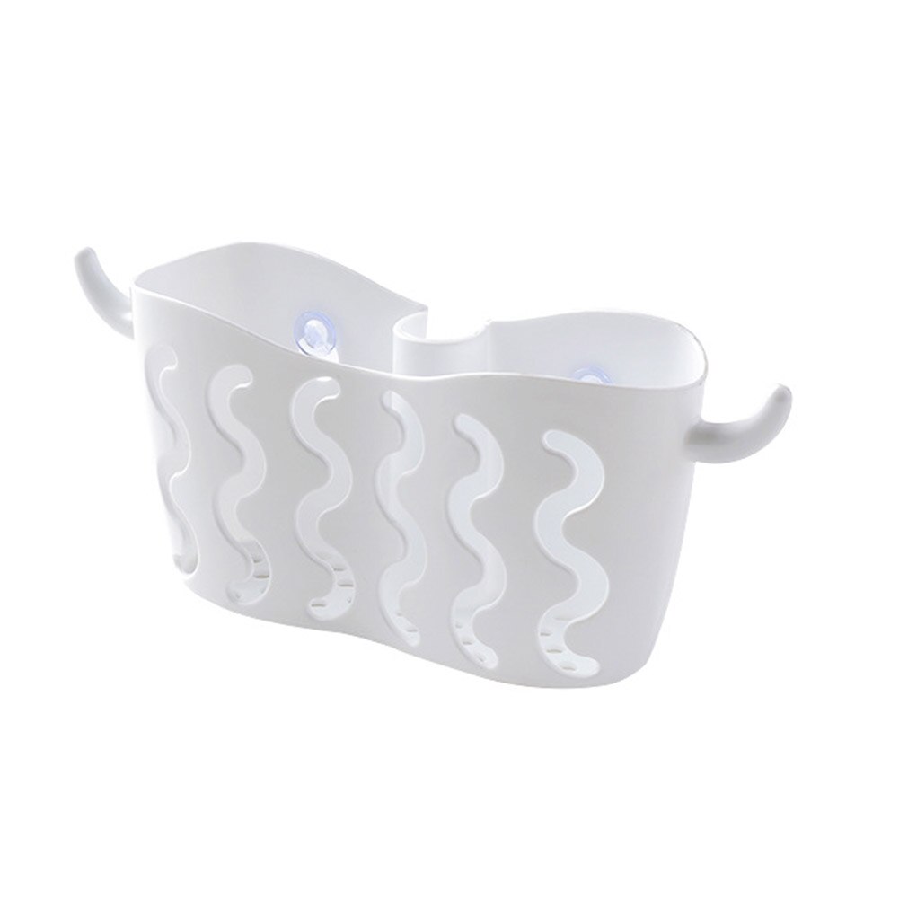1pc multifunction ventosa cozinha prato pano rack esponja titular banheiro sabão de armazenamento cabide fixado na parede organizador filtro: White