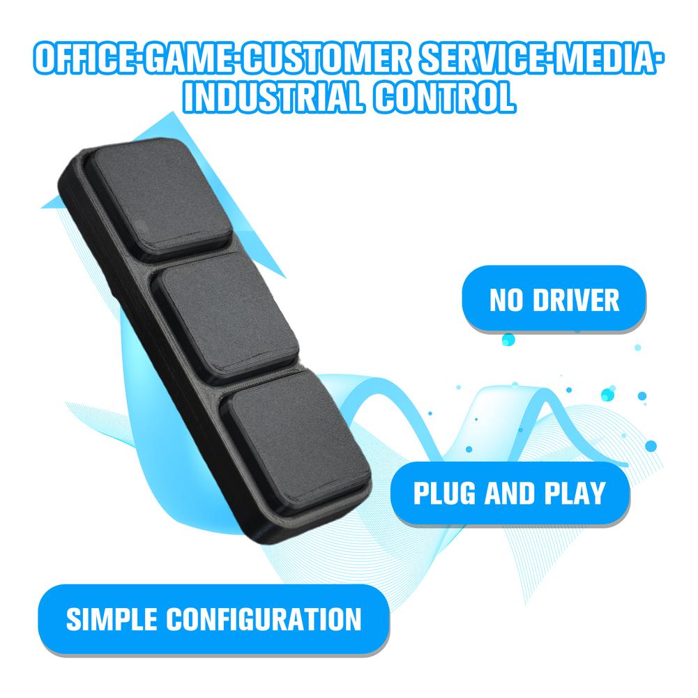 Oversized 3 Keys Custom Keyboard Copy Paste Cut Shortcut Keys Programming Macro Big Button Keypad Mini For Programmer Office