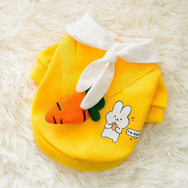 Winter Warm Pet Dog Clothes Soft Dog Hoodie Puppy Outfit Pug Chihuahua Sweater Polo Shirt Cat Puppy Coat Dog Dress Dog Costume: M / Yellow
